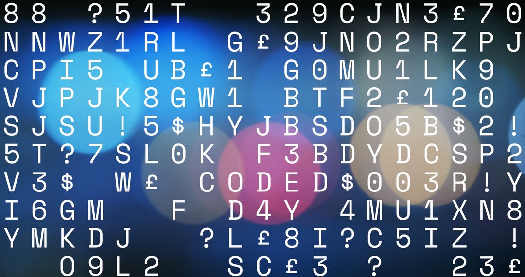 Futuristic Data and Cyphers on Blurred Lights Background