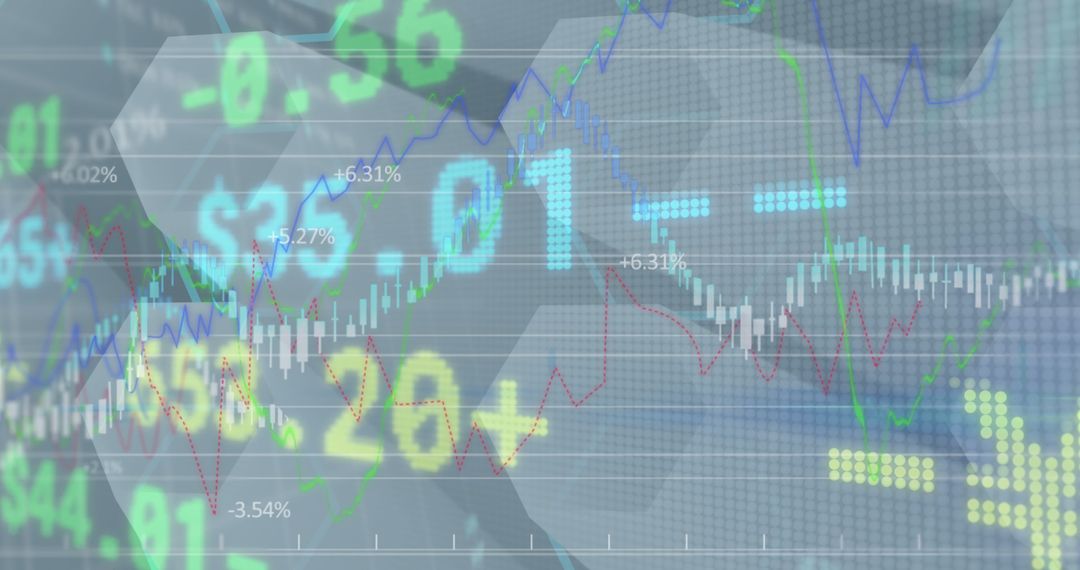 Abstract Stock Market Data and Graphs Interface