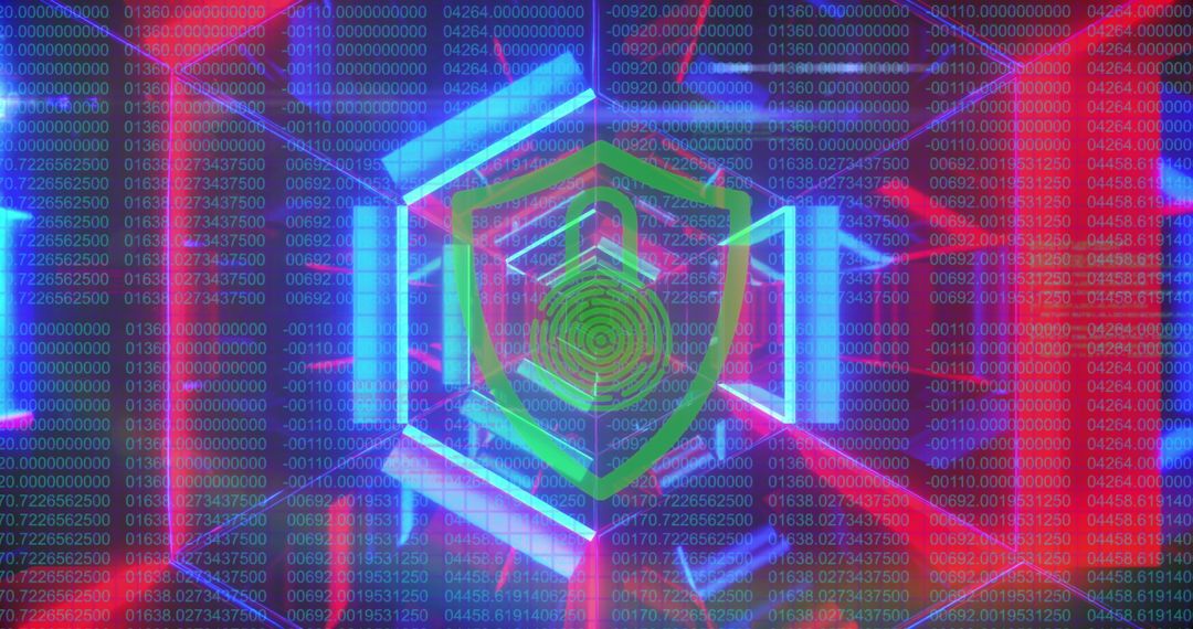Cyber Security Concepts with Digital Shield and Padlock Icon