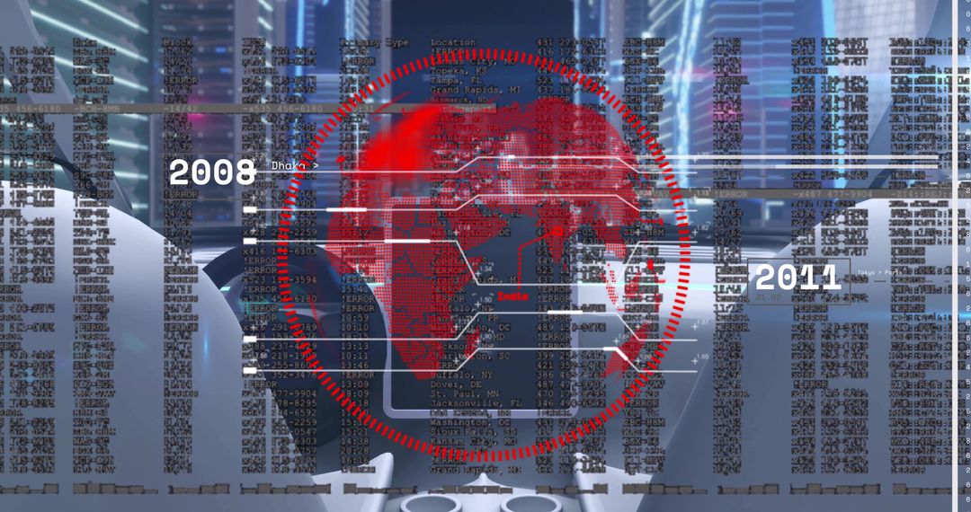 Futuristic Heads-Up Display with Digital World Map Overlay in Vehicle
