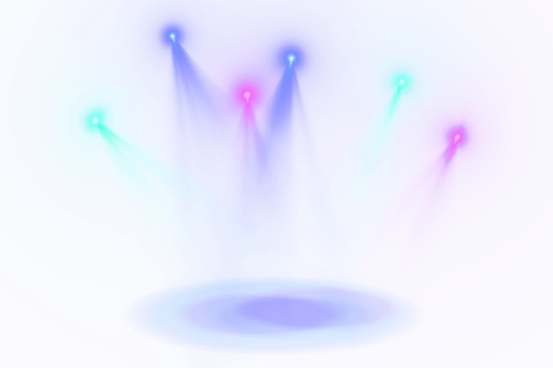 Abstract Colorful Spotlights on Transparent Background