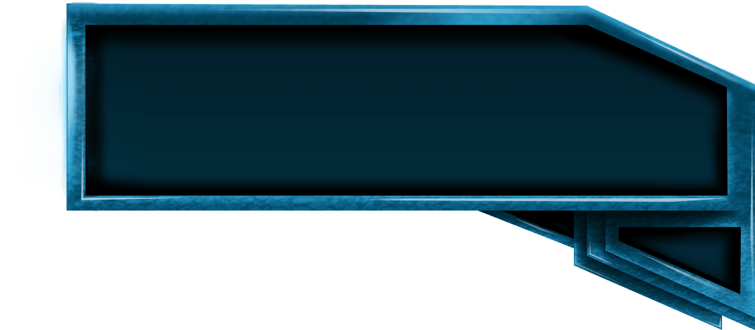 Digital Interface with Dark Blue Frame on Transparent Background