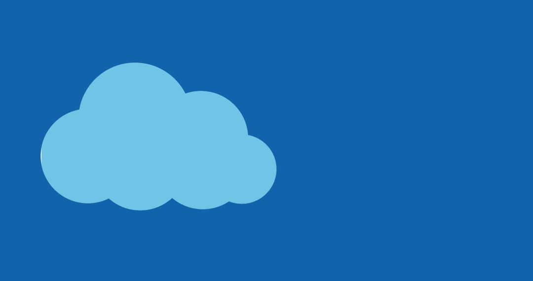 Blue Cloud Icon on Minimalist Background