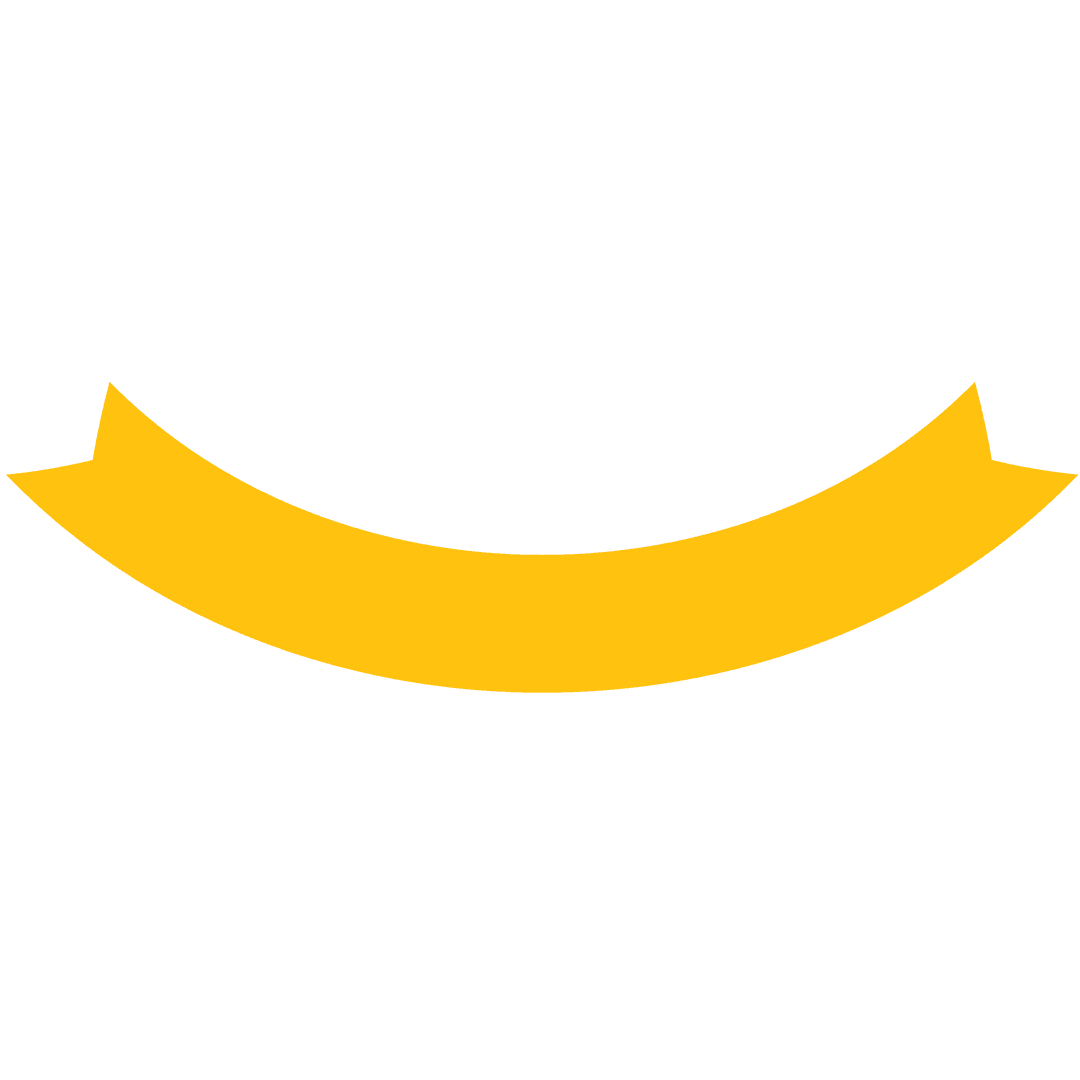 Yellow Ribbon Banner on Transparent Background Trendy Acrylic Style