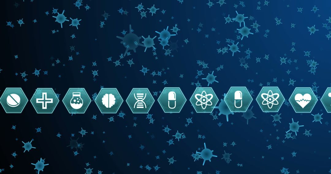 Blue Scientific Infographic with Medical Icons