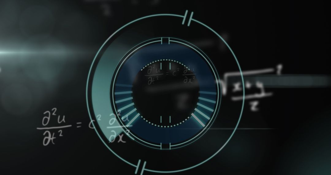 Futuristic Data Visualization Portal with Animated Light Rings and Equations