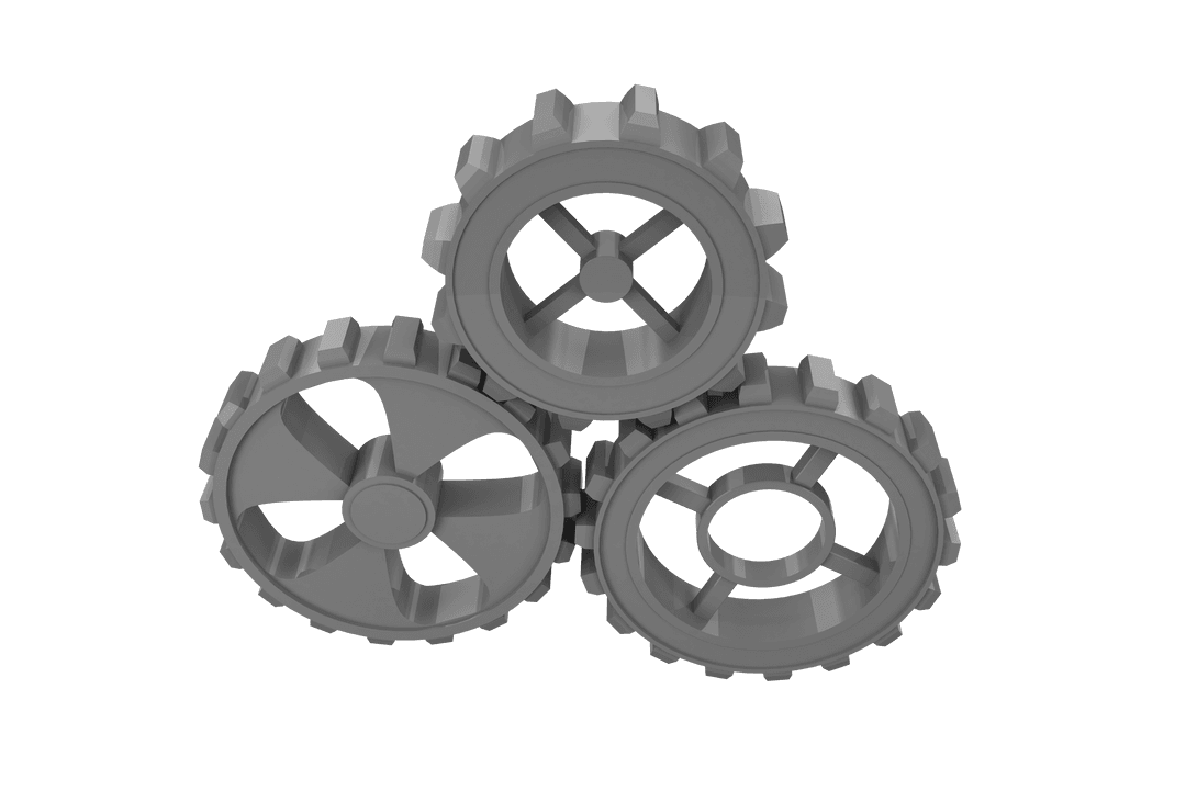 Transparent Industry Grey Cogs Gears on Ticking Background