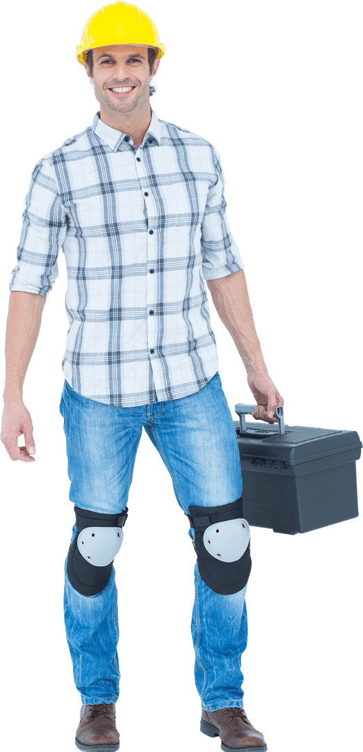 Smiling Technician in Casual Wear Transparent Background