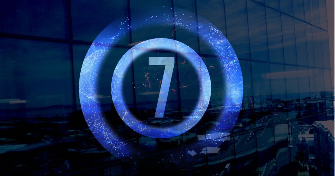 Dynamic Blue Countdown Animation with Modern Aesthetic