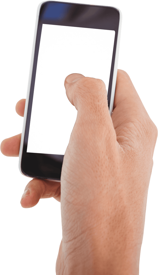 Transparent Hand Holding Smartphone Mockup