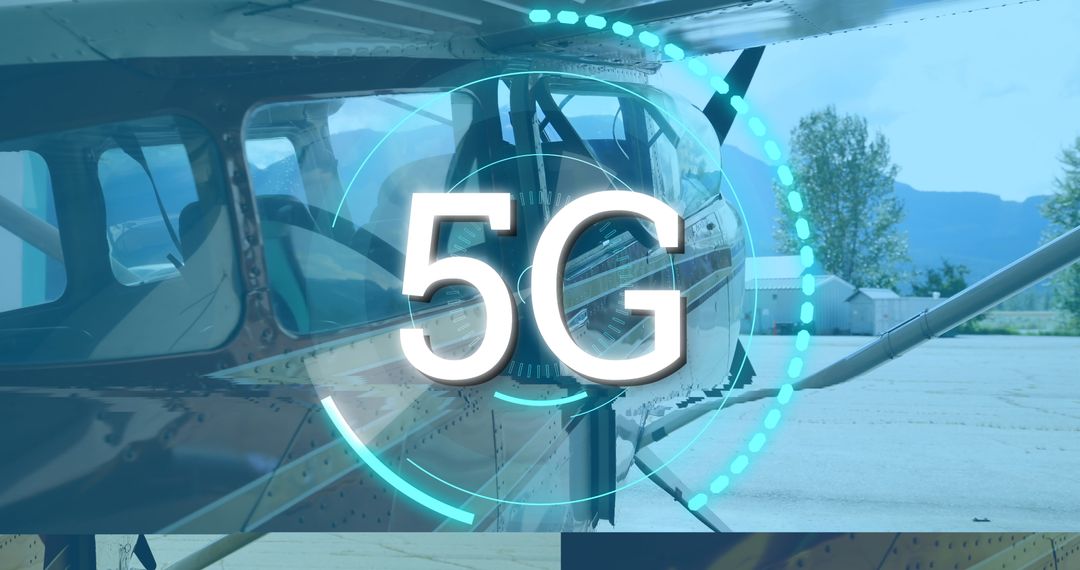 Digital Interface 5G Technology Aviation Connection Concept