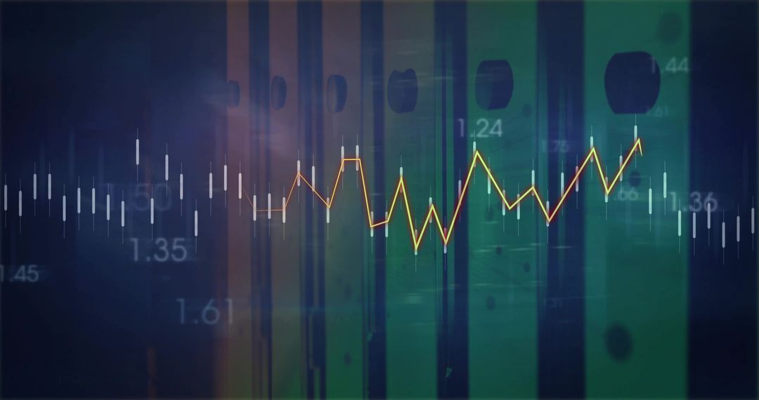 Financial Market Data Visualization with Line Graph and Candlesticks