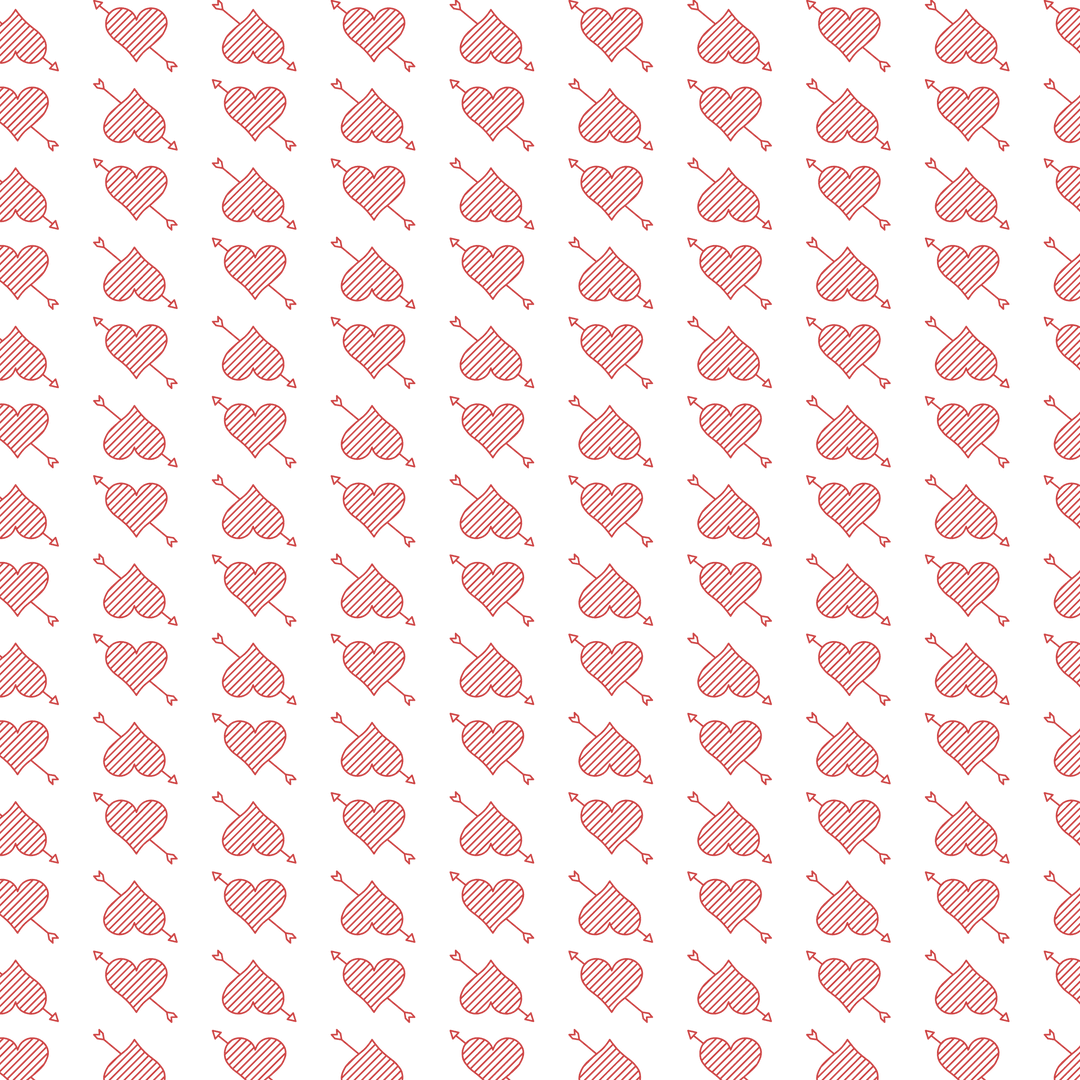 Red pattern of repeated symbols on transparent background