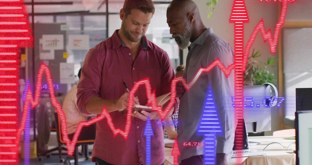 Business Professionals Analyzing Data with Digital Technology in Office