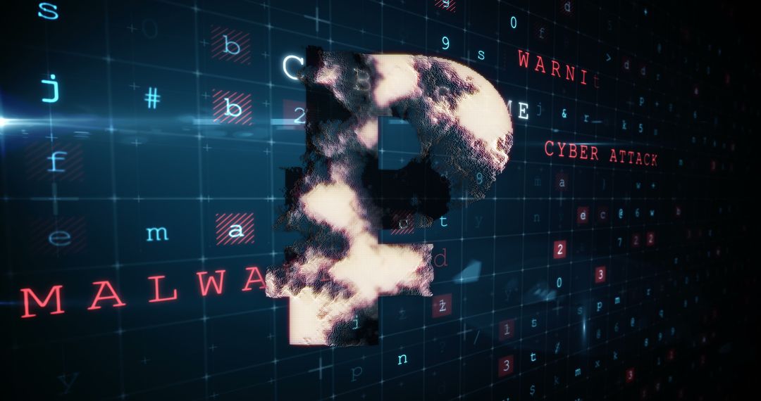 Digital Ruble Security and Cyber Threat Abstract Design