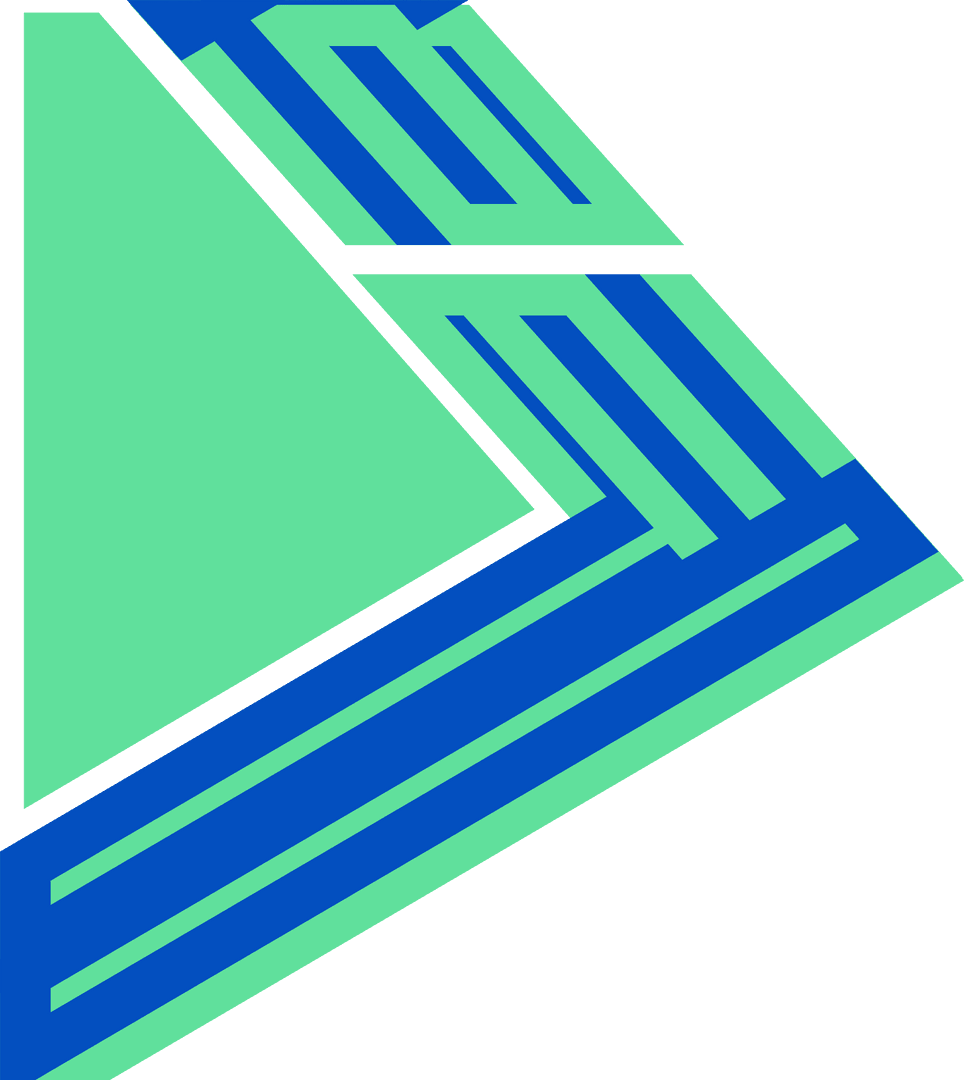 Abstract Green and Blue Geometric Pattern on Transparent Background