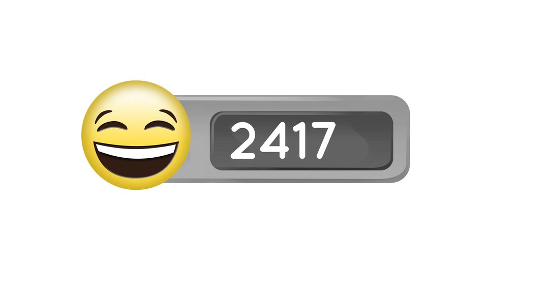Smiling Emoji with Number Counter Concept