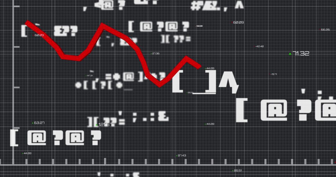 digital data analysis with descending graph over tech-grid - Free Images, Stock Photos and Pictures on Pikwizard.com