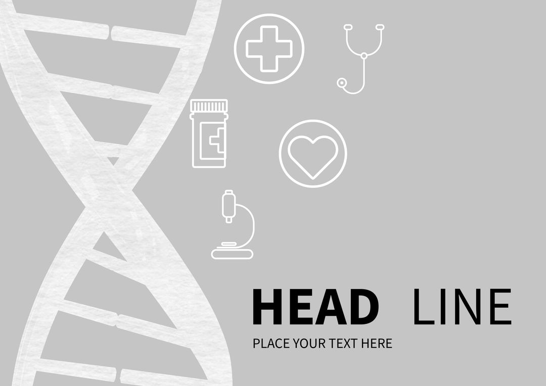 Medical Innovation Background with DNA Helix and Icons