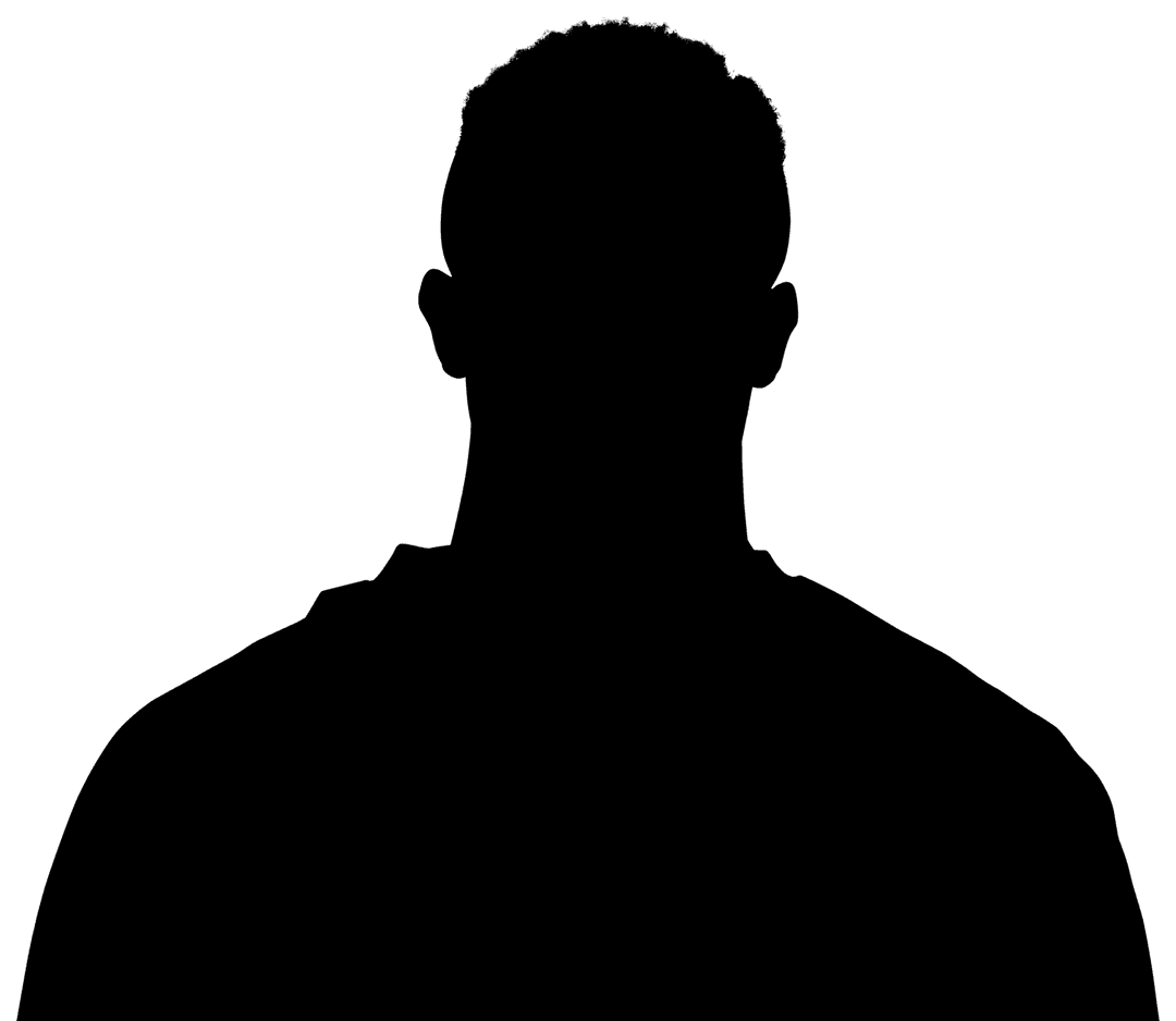 Transparent Silhouette Illustration of Male Head and Shoulders