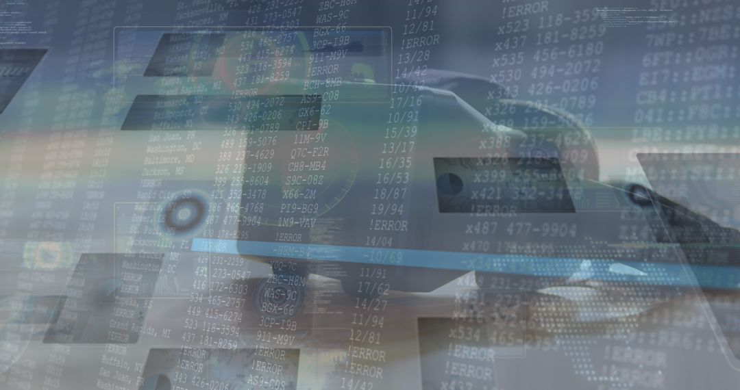 Data Streams Overlay on VR Headset Interface