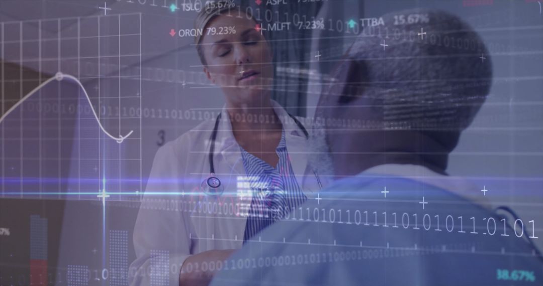 Female Doctor Analyzing Data with Patient for Digital Health Insights