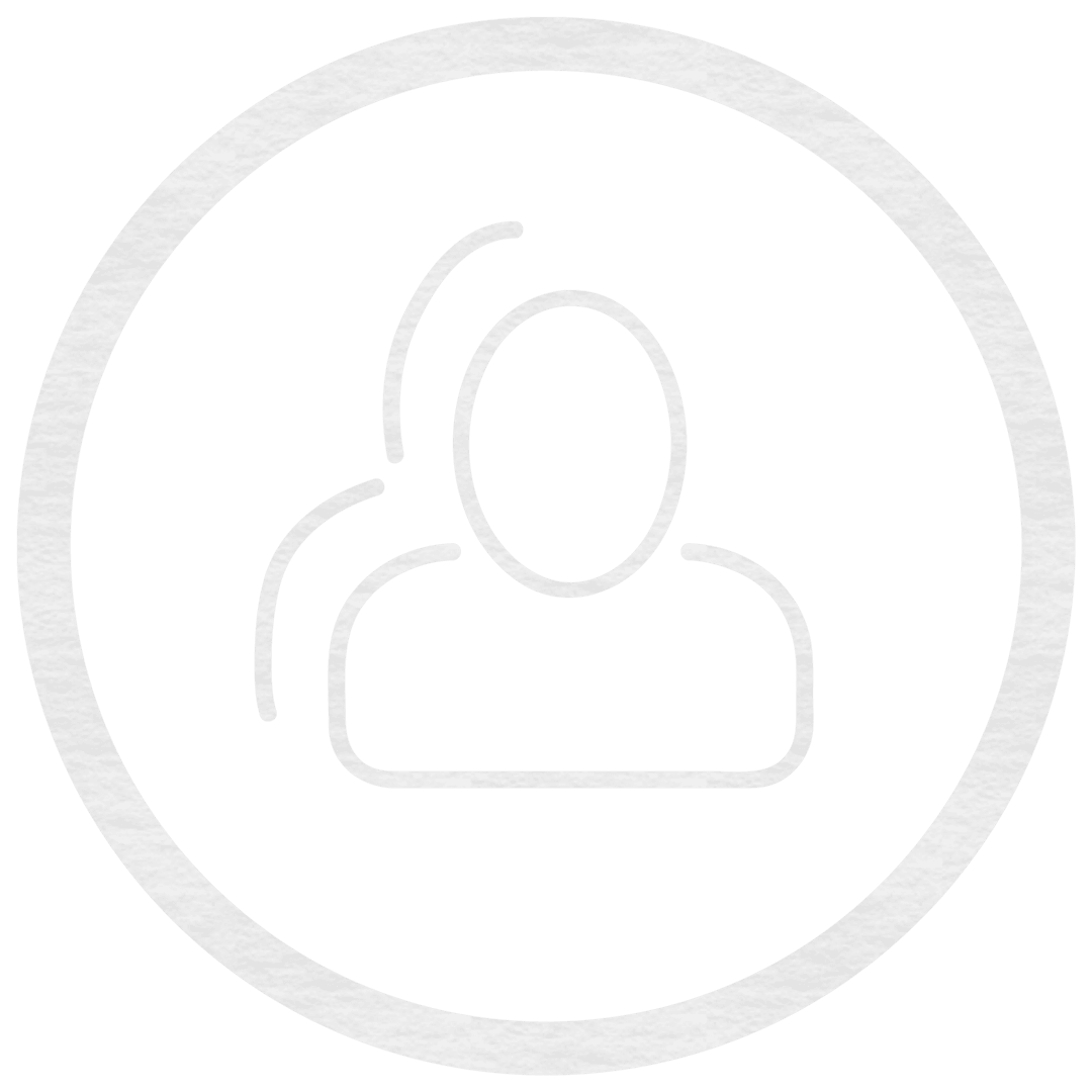 Minimalist User Icon in Circular Border on Transparent Background