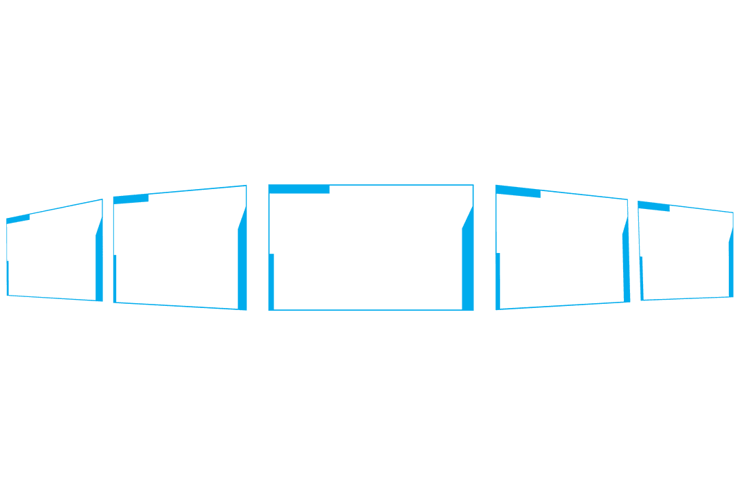 Abstract Blue Shapes on Transparent Background