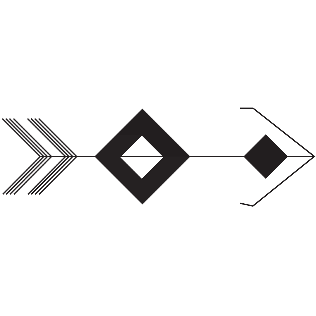 Decorative Black Arrow Vector on Transparent Background