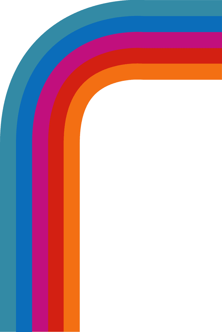 Abstract Rainbow Arc Stripes on Transparent Background