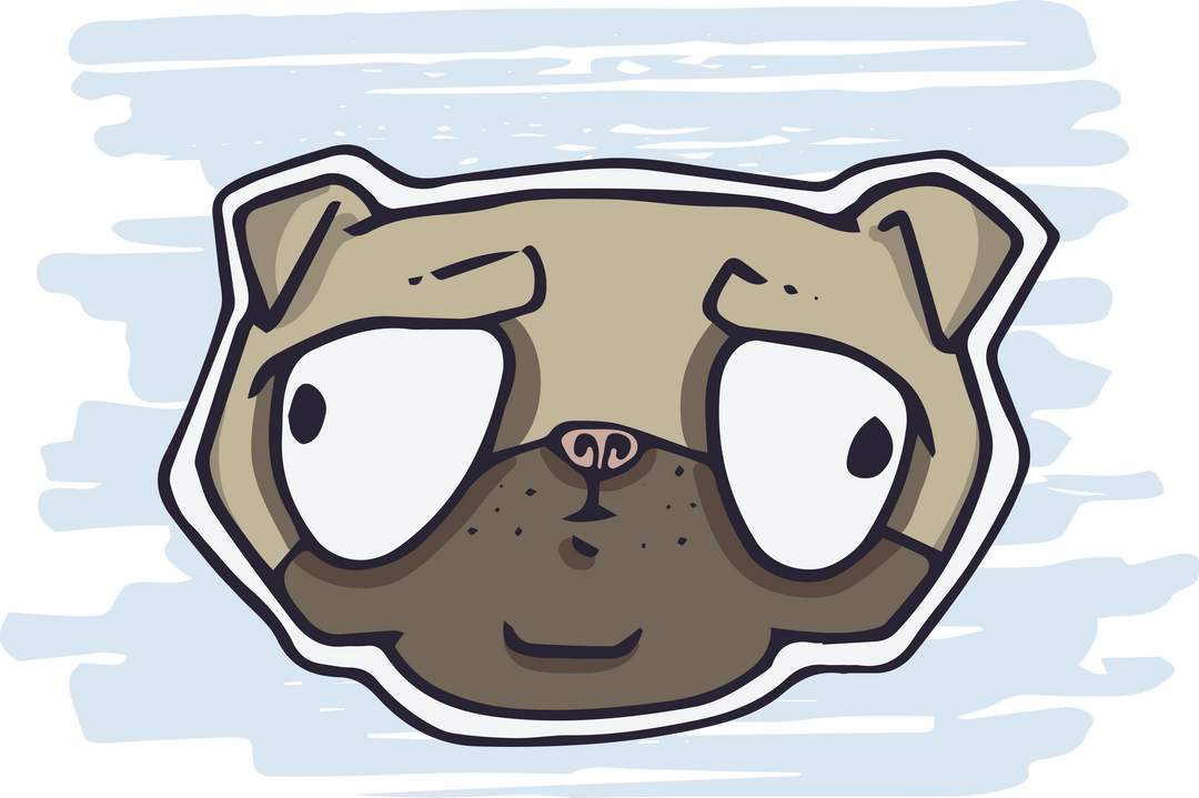 Cartoon Pug Digital Illustration with Transparent Background - Download Free Stock Images Pikwizard.com