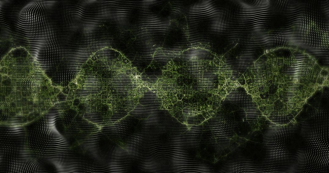 Neon Green Fractal Lattice in Digital Matrix