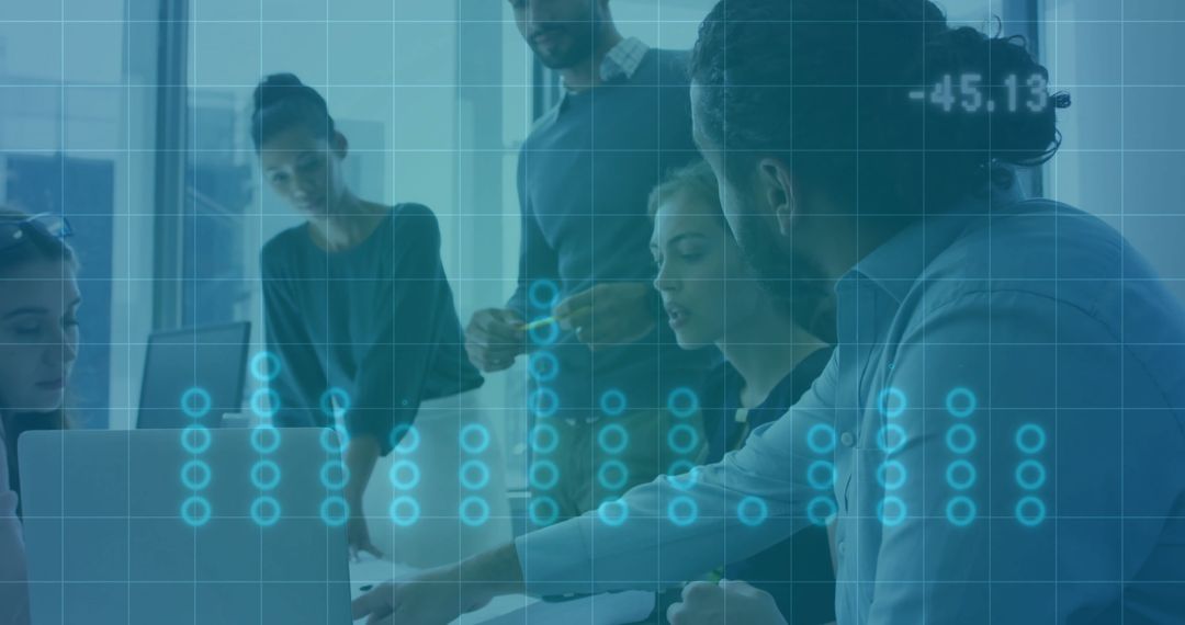 Diverse Team Analyzing Financial Data and Strategies in Modern Office