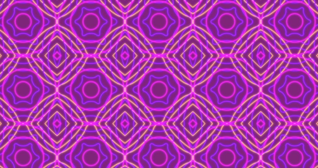 Abstract Neon Geometric Pattern with Pink and Violet Glow