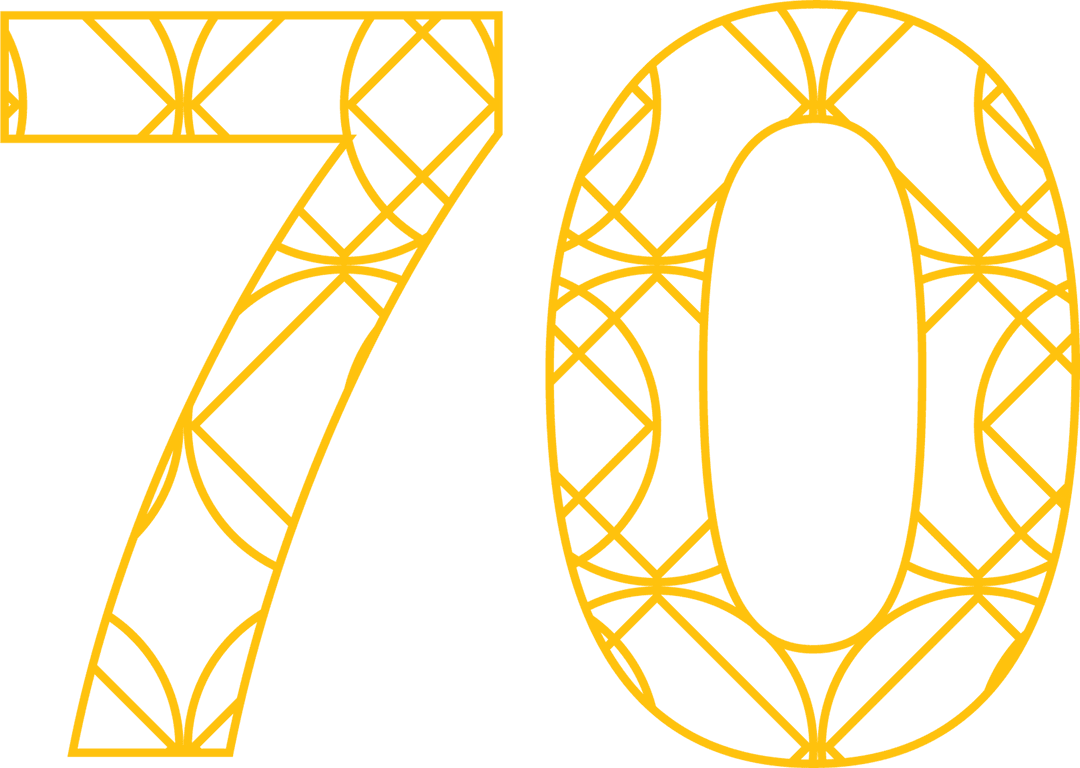 Transparent Yellow Number 70 with Stunning Patterns - Download Free Stock Images Pikwizard.com