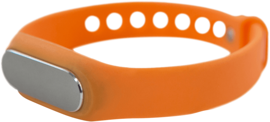 Orange Smartwatch Band on Transparent Background