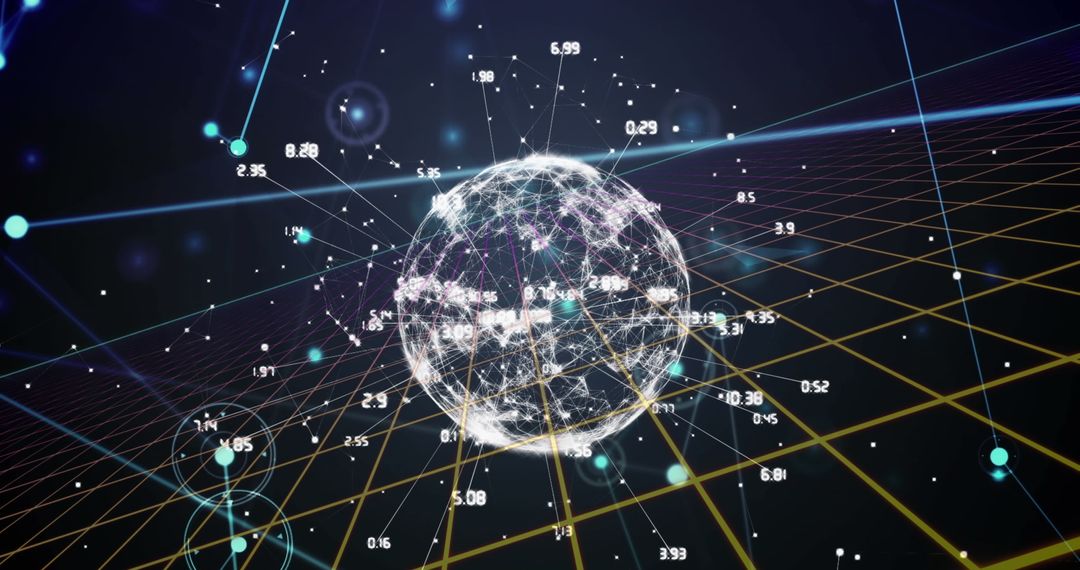 Digital Globe with Network Connections and Data Points