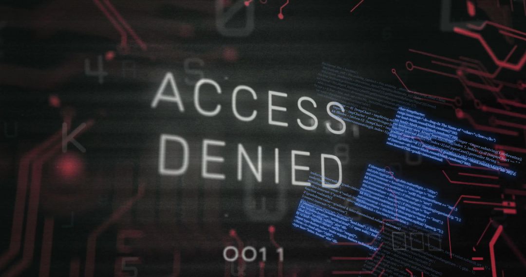 Access Denied Computer Data Processing Cybersecurity Background