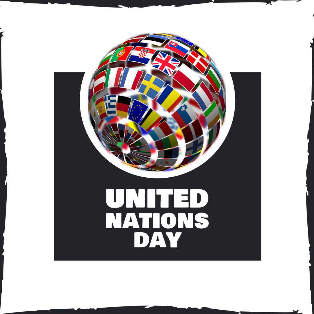 United Nations Day Celebration with Global Flags Sphere