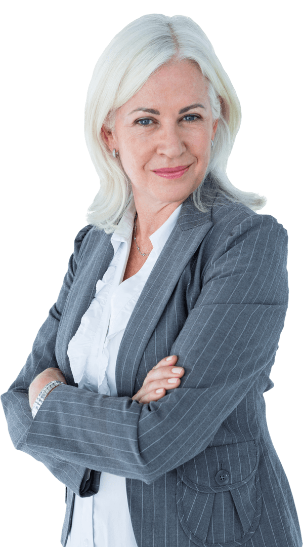 Confident Businesswoman With Crossed Arms Transparent Background