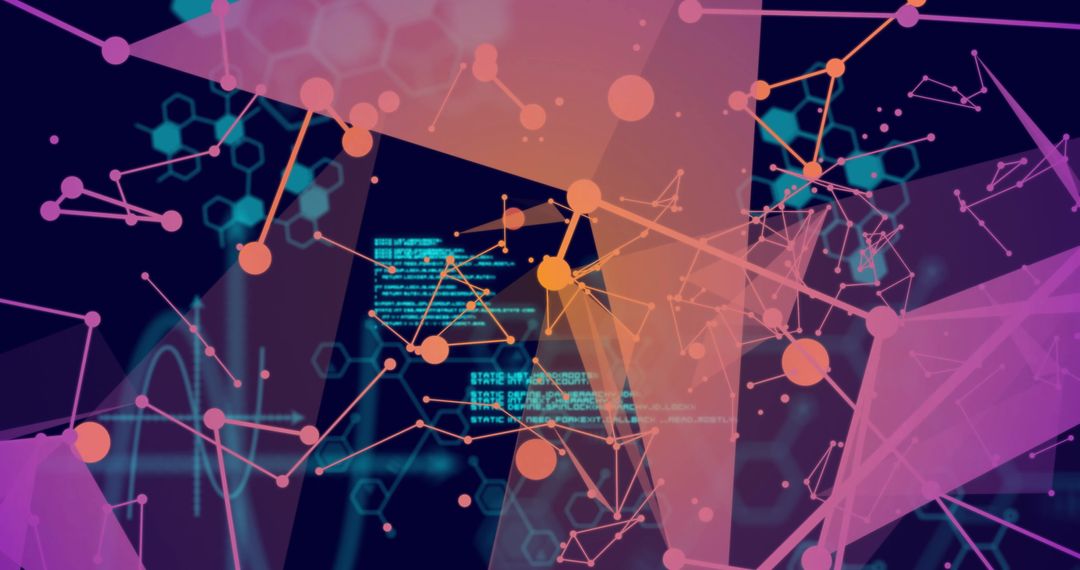 Abstract digital networks and data processing visualization