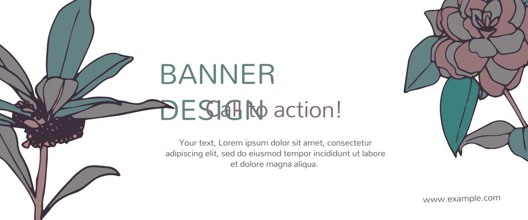 Elegant floral banner template for calm design