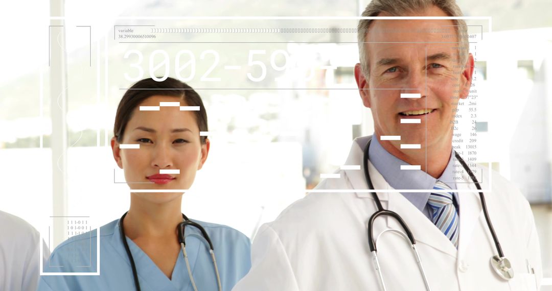 Medical team showcasing digital diagnostics and clinical collaboration with technology