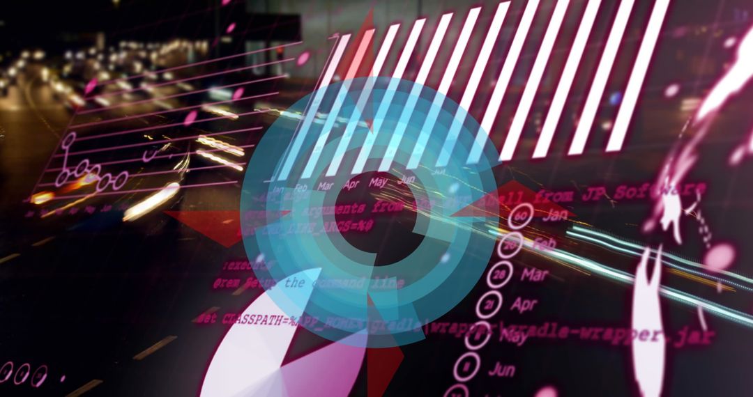 Futuristic Data Processing with Digital Interface Overlay