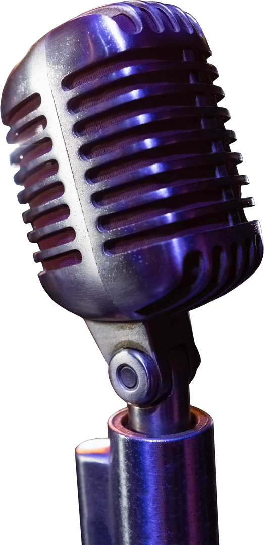 Metallic Silver Microphone PNG on Transparent Background for Communication Projects - Download Free Stock Images Pikwizard.com