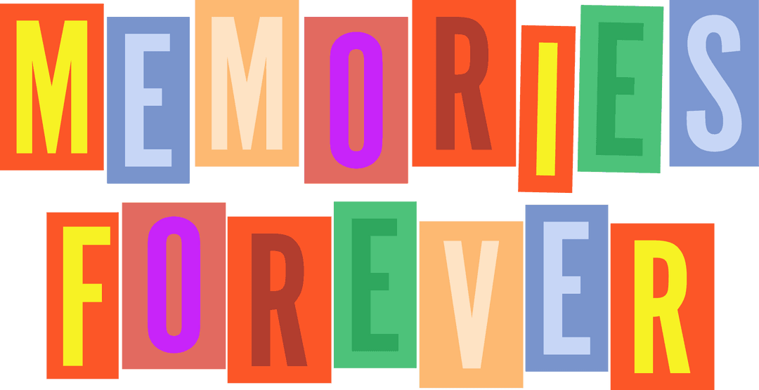 Colorful Geometric Typography on Transparent Background