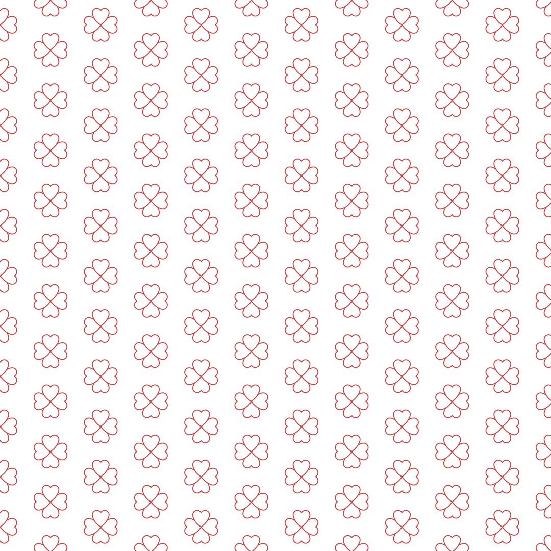 Red Geometric Floral Pattern on Transparent Background