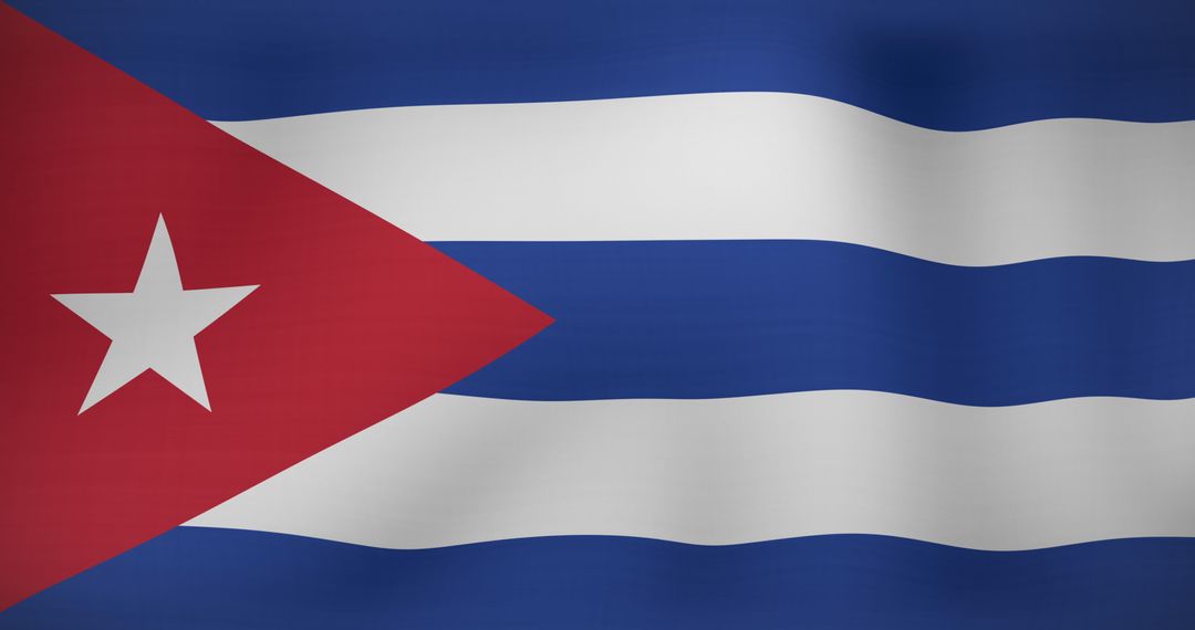 Waving Flag of Cuba Symbolizing National Pride