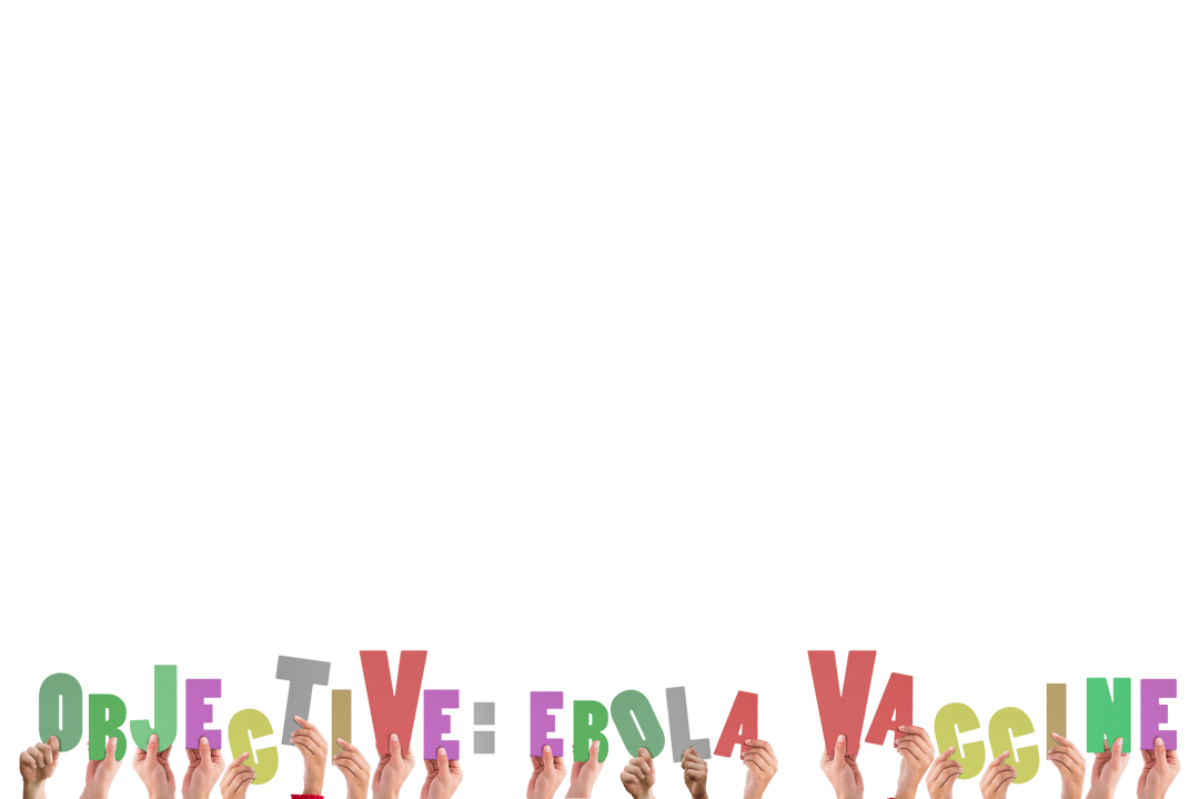 Transparent Hands Holding Up Ebola Vaccine Letters Banner