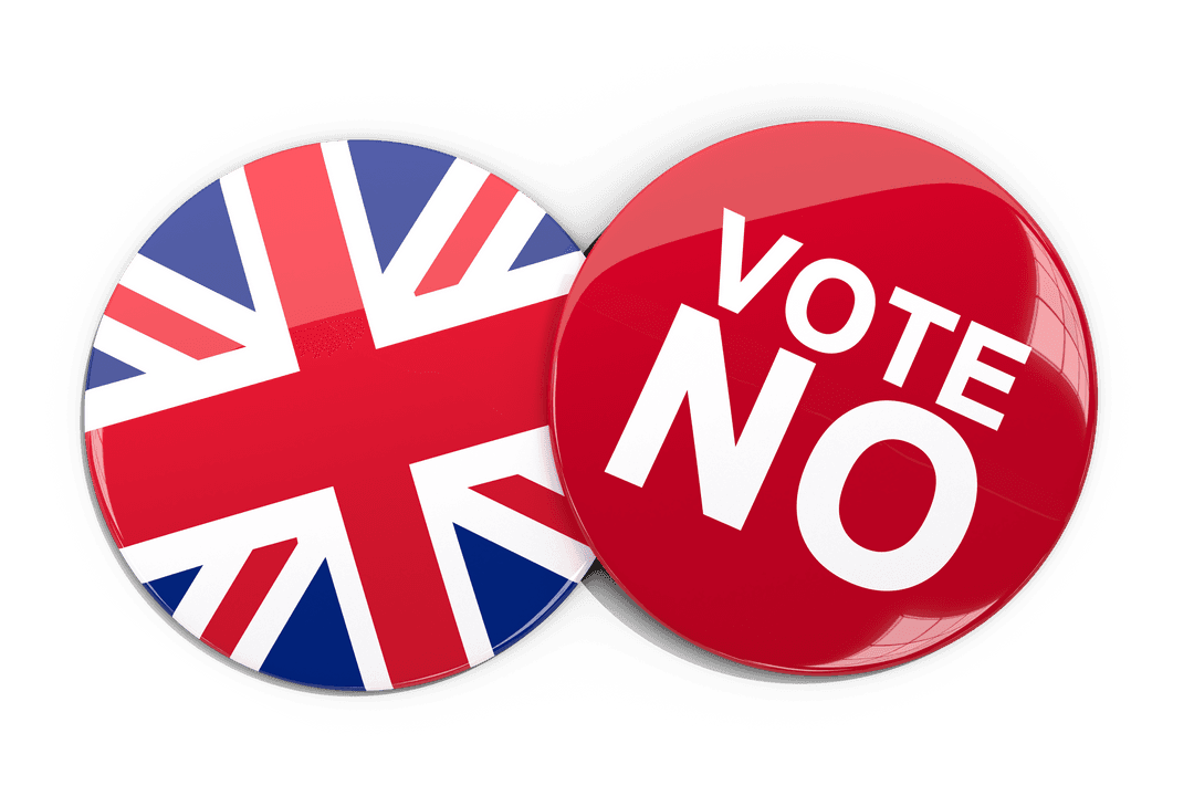 Vote No Button with Union Jack on Transparent Background - Download Free Stock Images Pikwizard.com